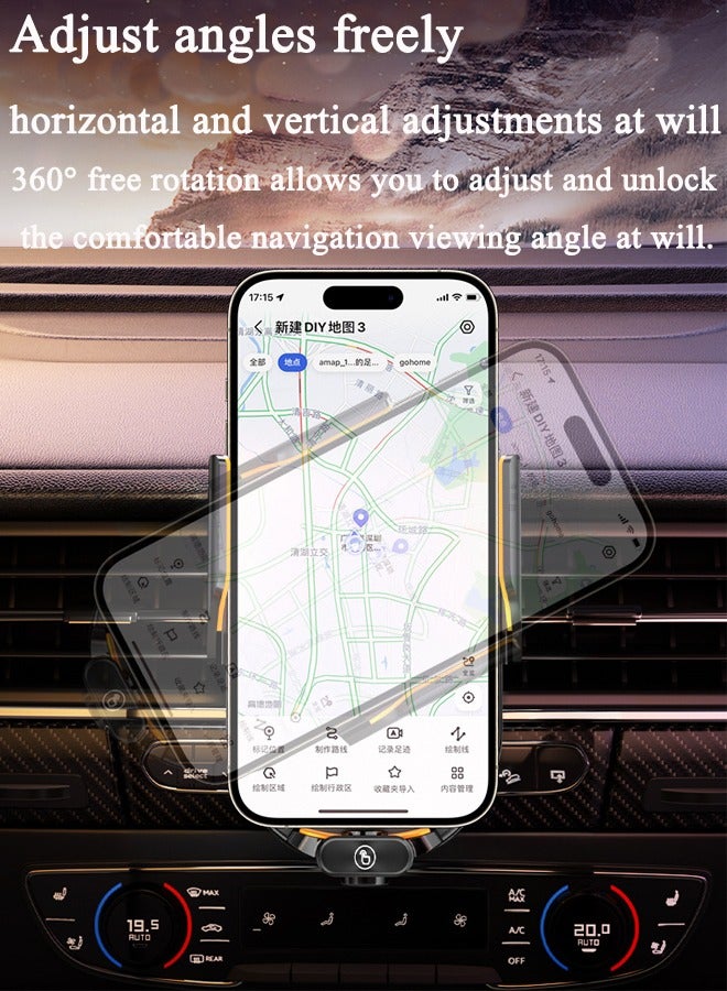 Manningwang Car Phone Mount Wireless Charger with 66W Fast Charging Auto Clamp Mount Air Vent Phone Mount - Image 4